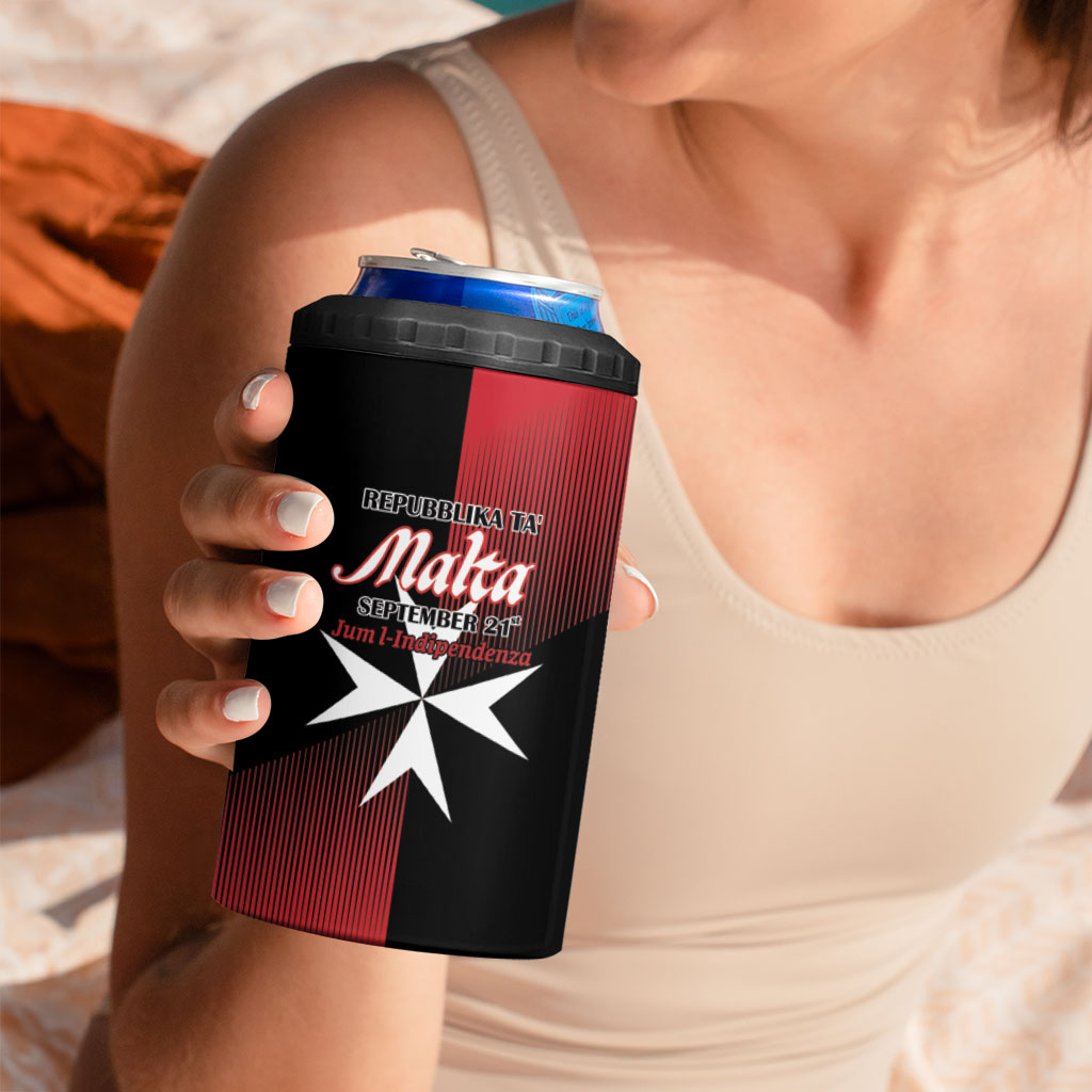 Personalised Malta Jum l-Indipendenza 4 in 1 Can Cooler Tumbler September 21st