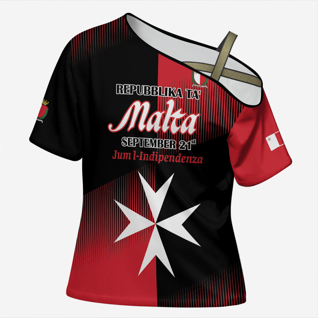 Personalised Malta Jum l-Indipendenza Cross Shoulder Shirt September 21st