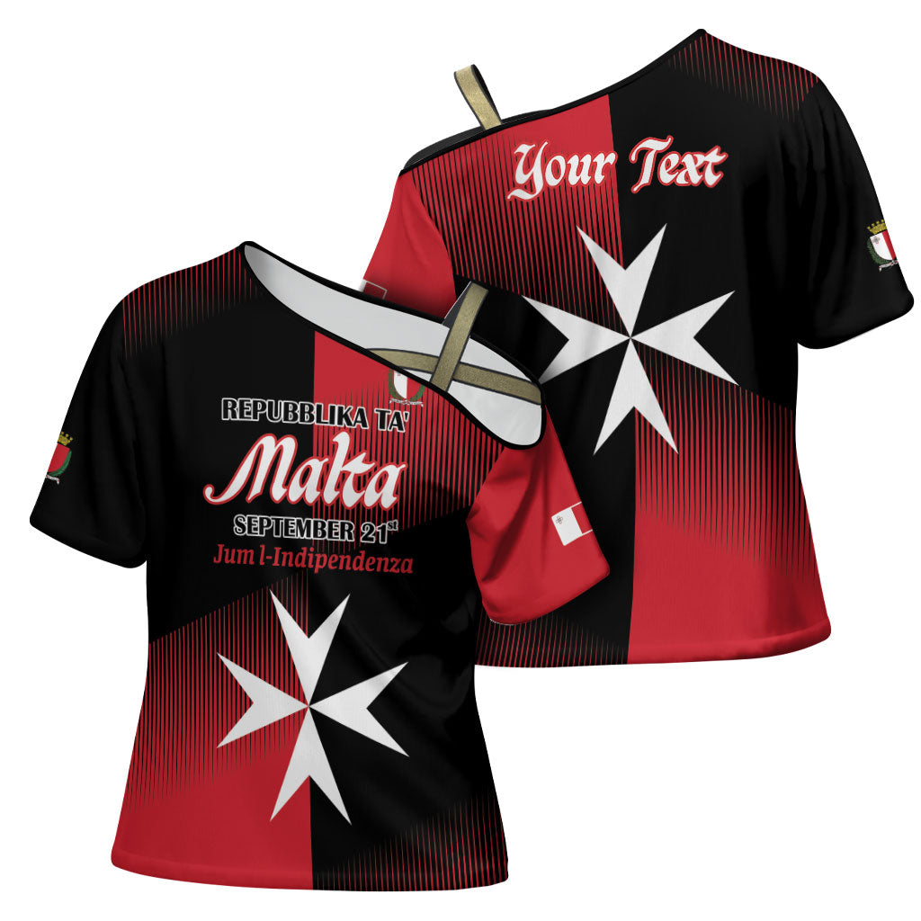 Personalised Malta Jum l-Indipendenza Cross Shoulder Shirt September 21st