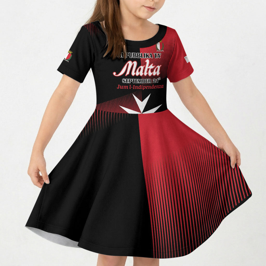 Personalised Malta Jum l-Indipendenza Kid Short Sleeve Dress September 21st