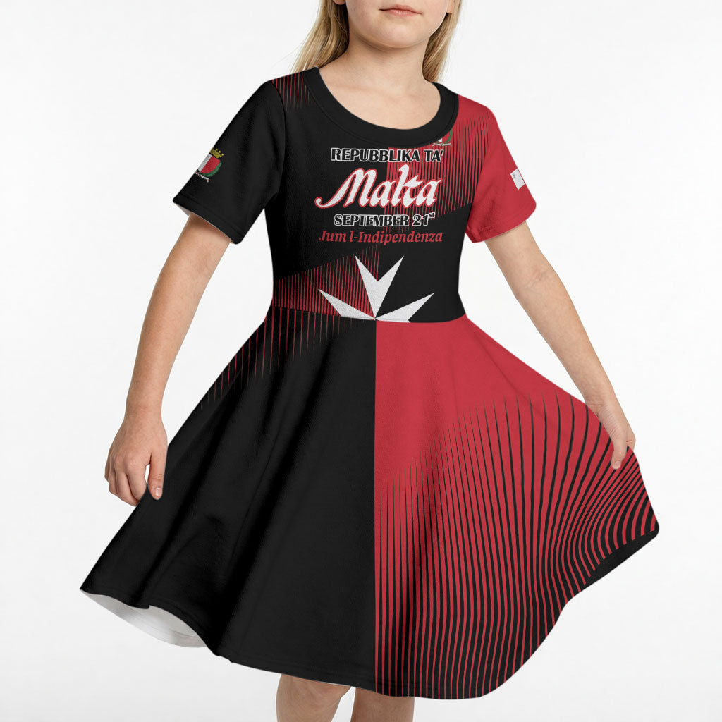Personalised Malta Jum l-Indipendenza Kid Short Sleeve Dress September 21st