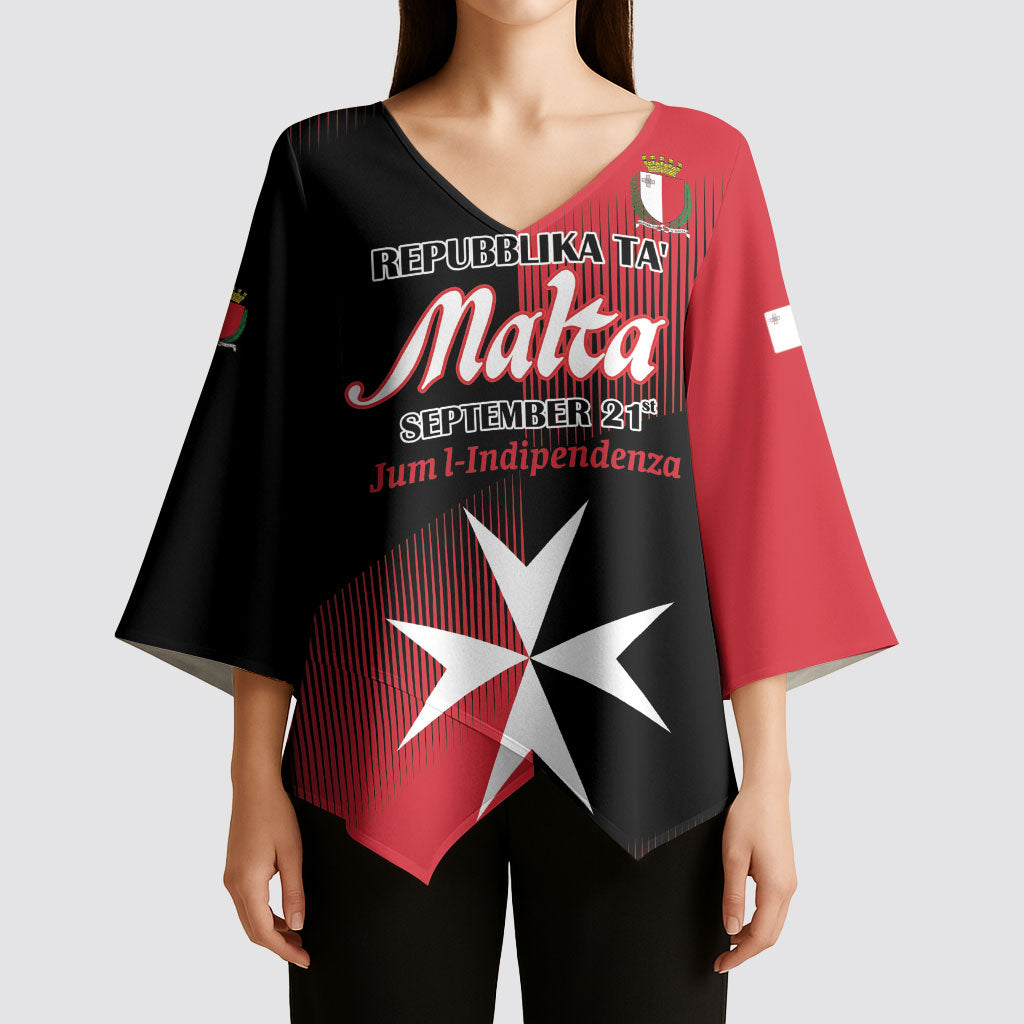 Personalised Malta Jum l-Indipendenza Kimono Sleeve Blouse September 21st