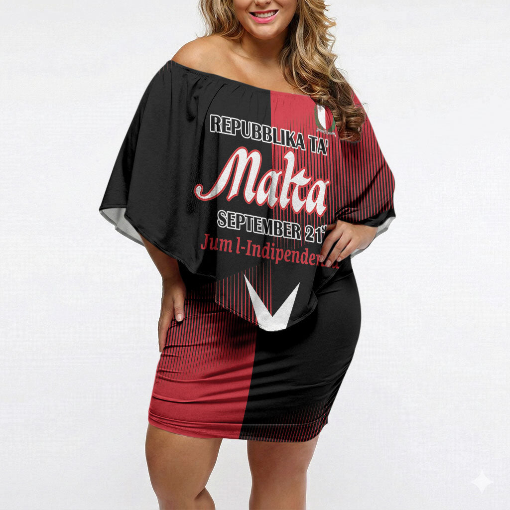 Personalised Malta Jum l-Indipendenza Off Shoulder Short Dress September 21st