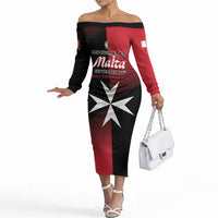 Personalised Malta Jum l-Indipendenza Off The Shoulder Long Sleeve Dress September 21st