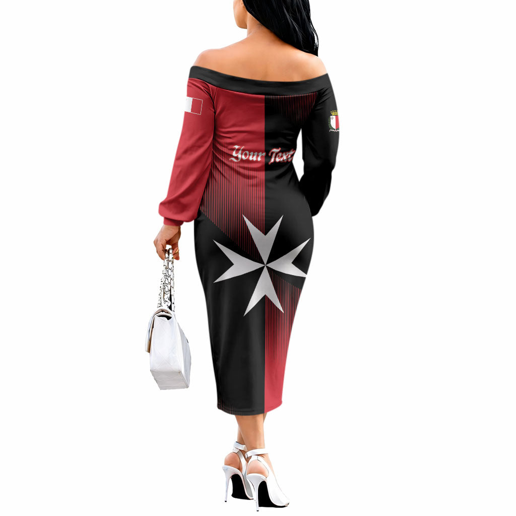 Personalised Malta Jum l-Indipendenza Off The Shoulder Long Sleeve Dress September 21st