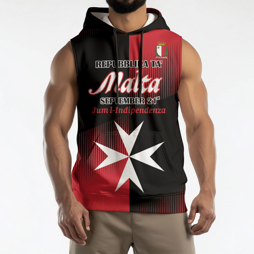 Personalised Malta Jum l-Indipendenza Sleeveless Hoodie September 21st