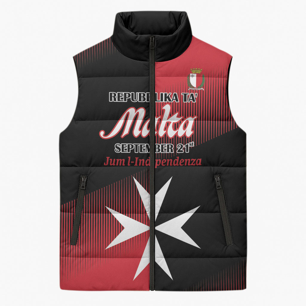 Personalised Malta Jum l-Indipendenza Sleeveless Puffer Jacket September 21st