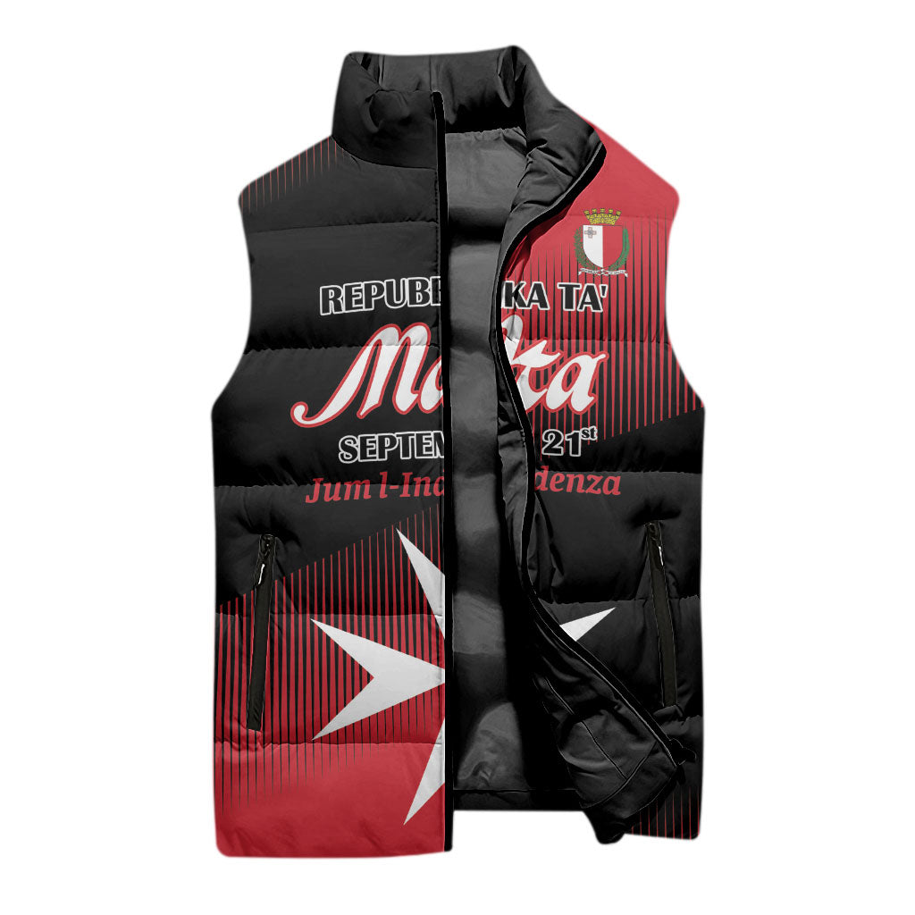 Personalised Malta Jum l-Indipendenza Sleeveless Puffer Jacket September 21st