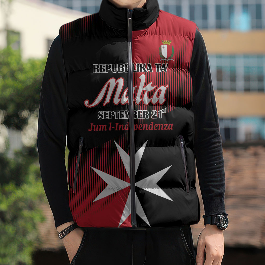 Personalised Malta Jum l-Indipendenza Sleeveless Puffer Jacket September 21st