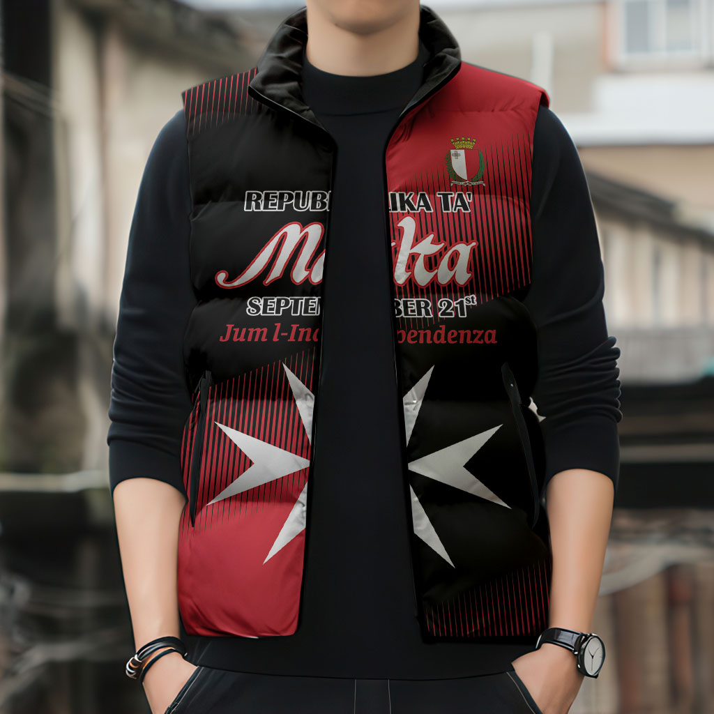 Personalised Malta Jum l-Indipendenza Sleeveless Puffer Jacket September 21st