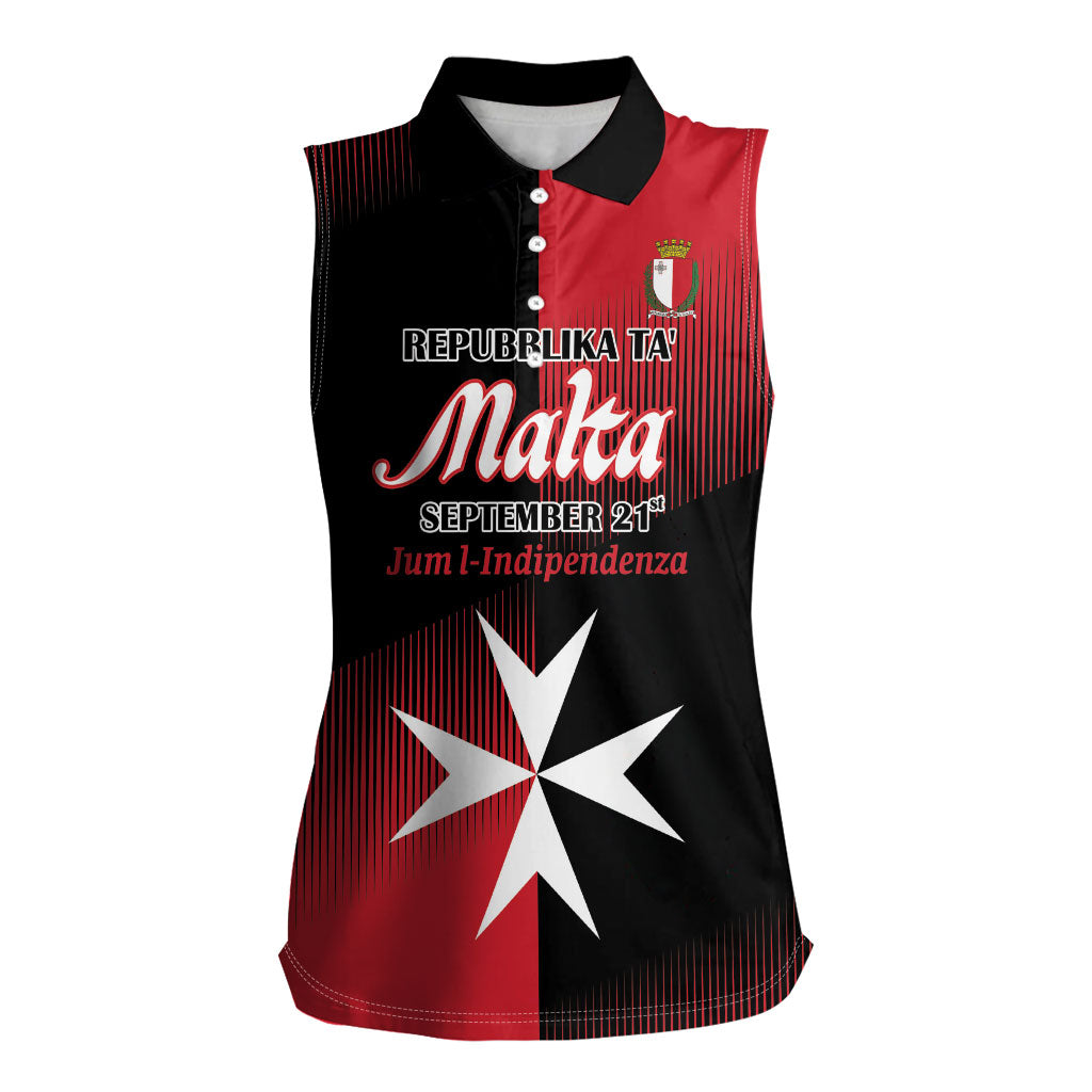 Personalised Malta Jum l-Indipendenza Women Sleeveless Polo Shirt September 21st