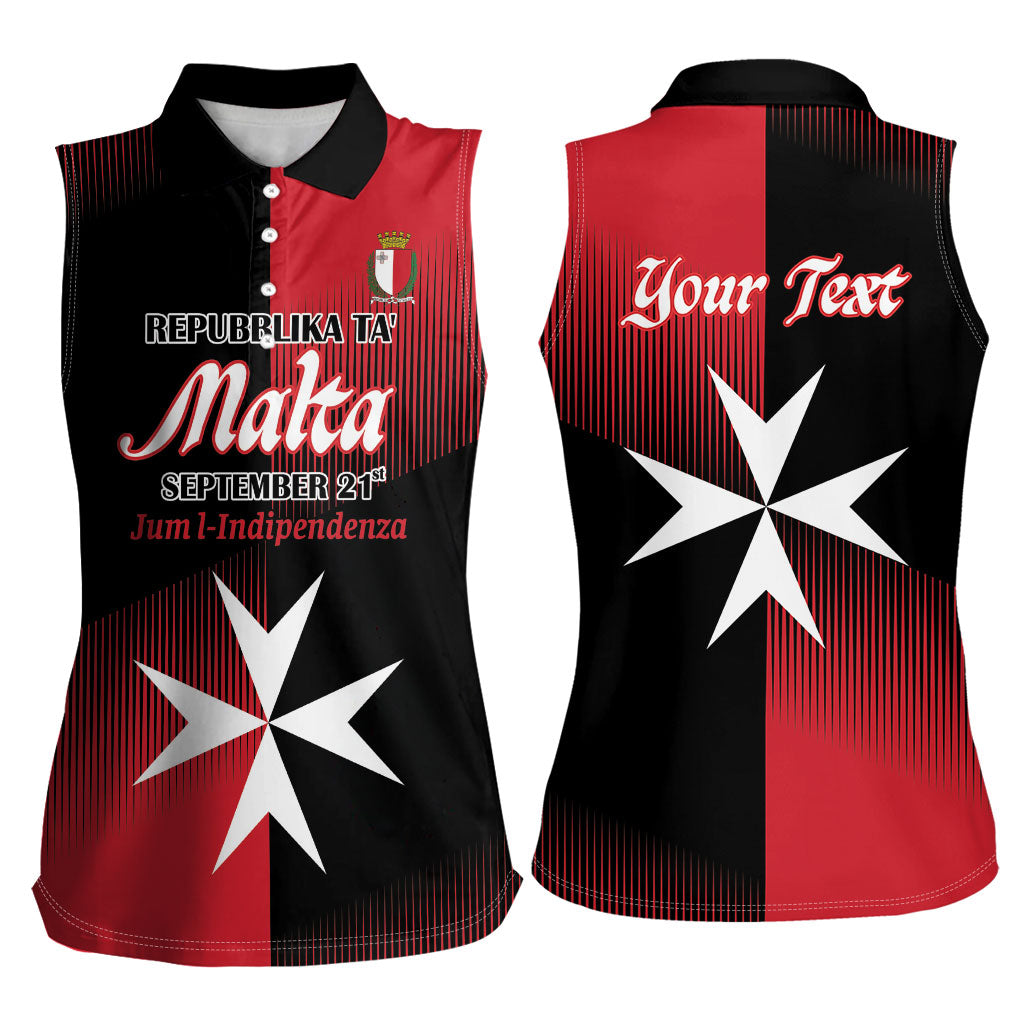 Personalised Malta Jum l-Indipendenza Women Sleeveless Polo Shirt September 21st