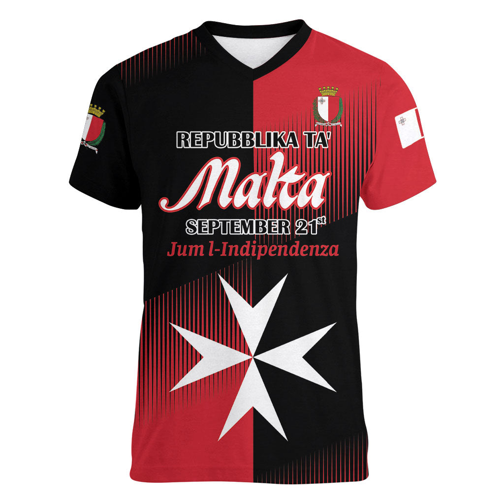Personalised Malta Jum l-Indipendenza Women V-Neck T-Shirt September 21st