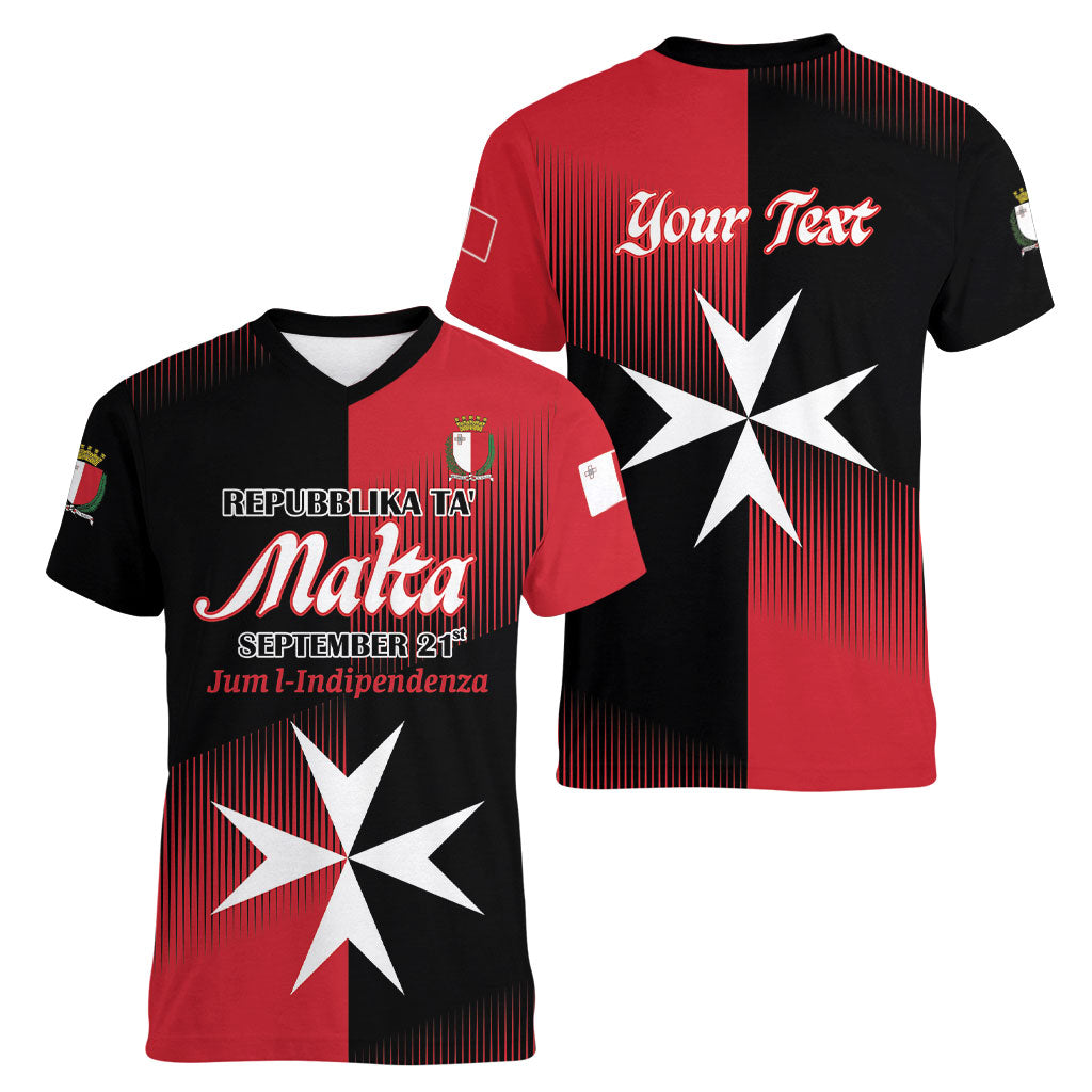 Personalised Malta Jum l-Indipendenza Women V-Neck T-Shirt September 21st