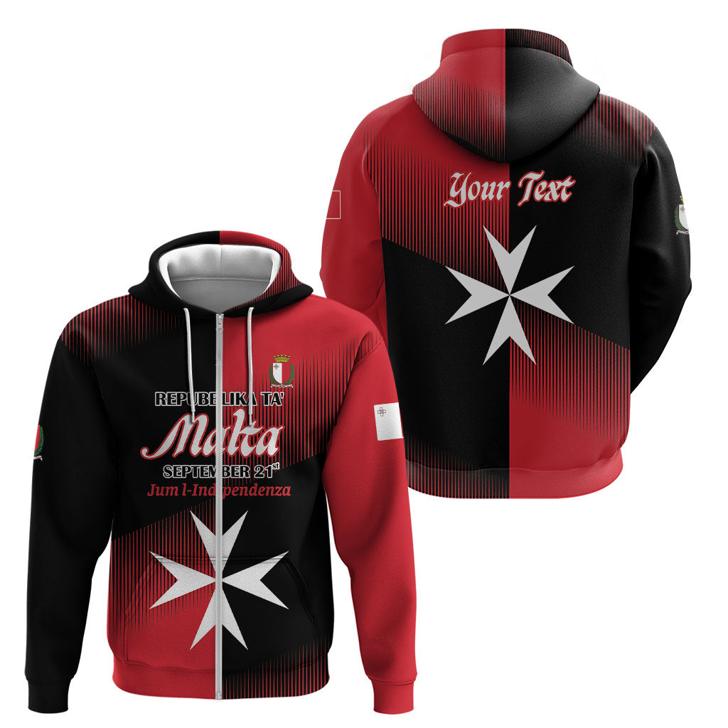 Personalised Malta Jum l-Indipendenza Zip Hoodie September 21st