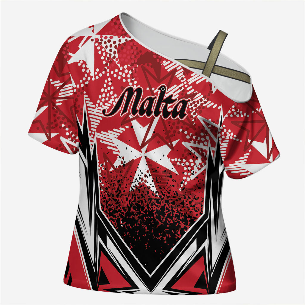 Personalised Repubblika ta Malta Cross Shoulder Shirt Dynamic Style