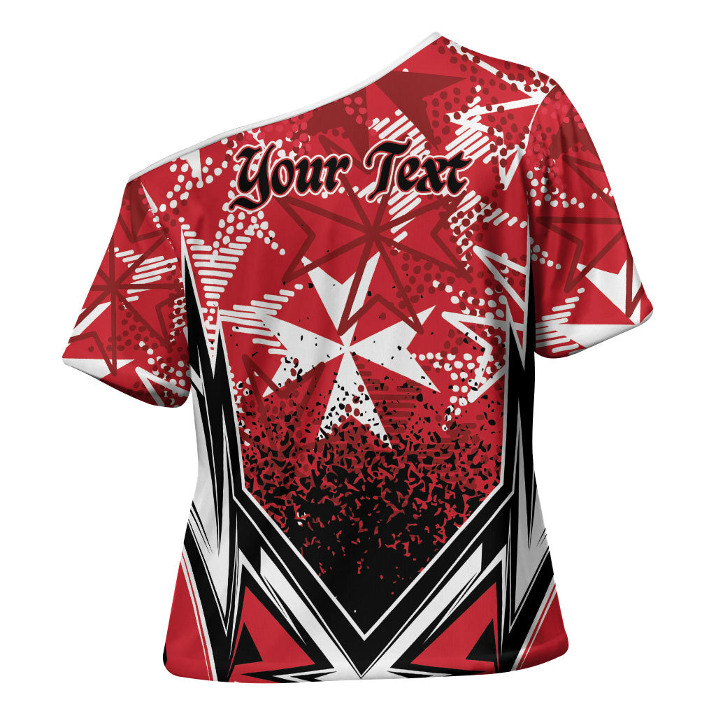 Personalised Repubblika ta Malta Cross Shoulder Shirt Dynamic Style