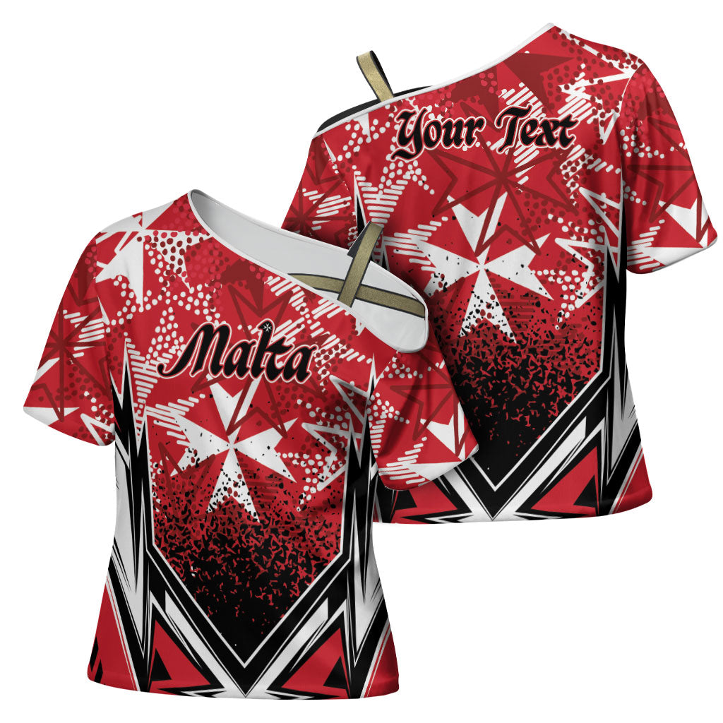 Personalised Repubblika ta Malta Cross Shoulder Shirt Dynamic Style