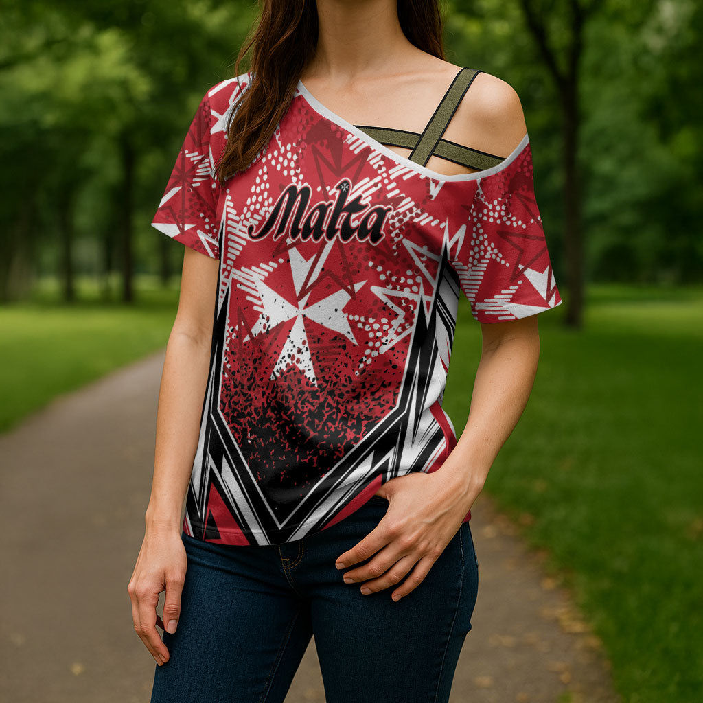 Personalised Repubblika ta Malta Cross Shoulder Shirt Dynamic Style