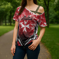 Personalised Repubblika ta Malta Cross Shoulder Shirt Dynamic Style