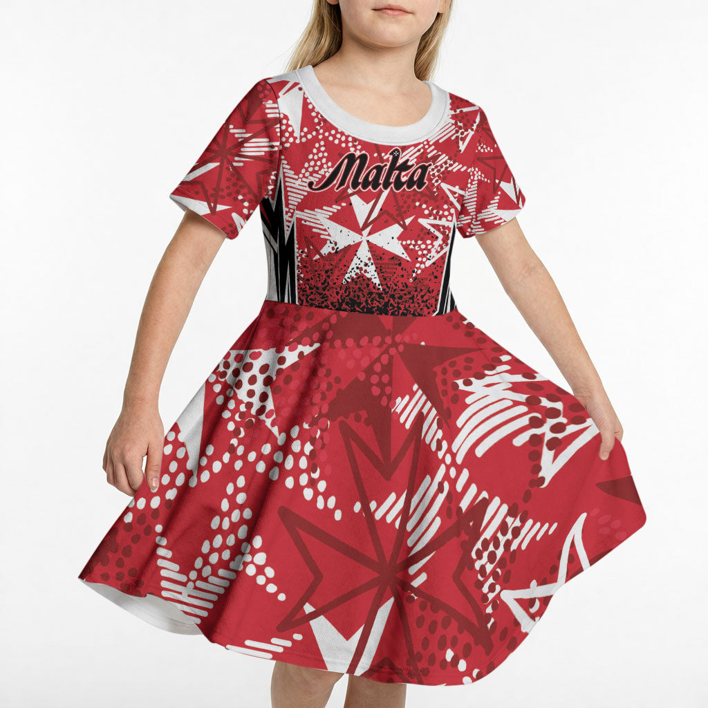 Personalised Repubblika ta Malta Kid Short Sleeve Dress Dynamic Style