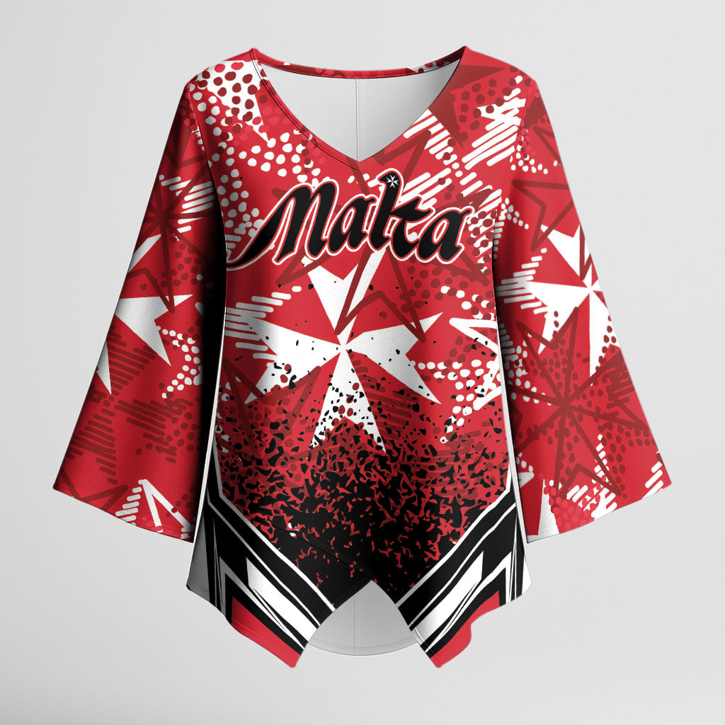 Personalised Repubblika ta Malta Kimono Sleeve Blouse Dynamic Style
