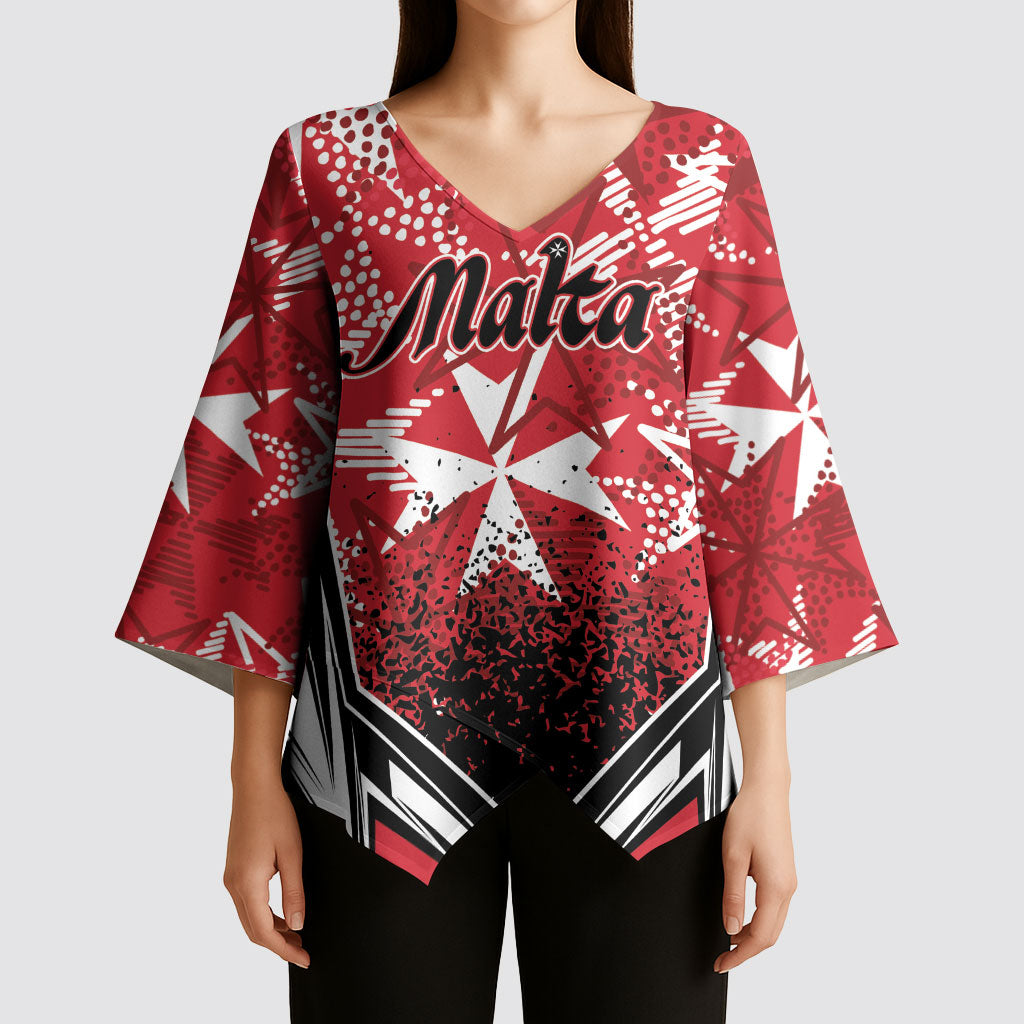 Personalised Repubblika ta Malta Kimono Sleeve Blouse Dynamic Style
