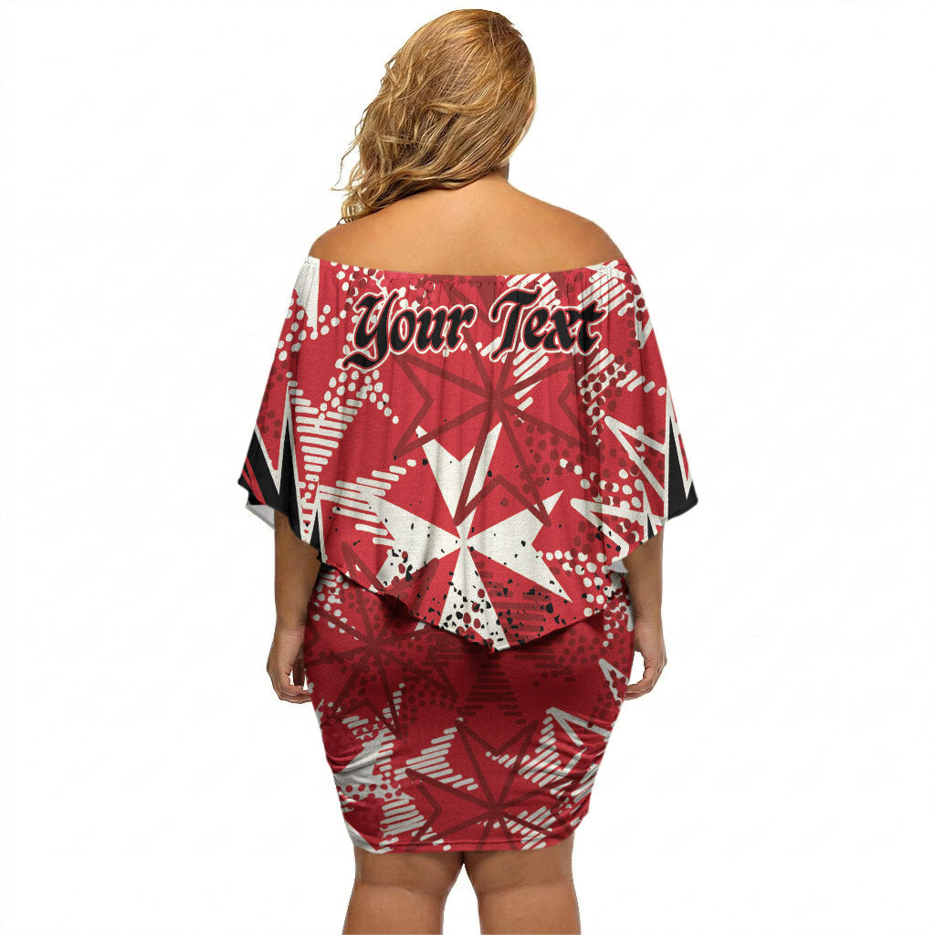 Personalised Repubblika ta Malta Off Shoulder Short Dress Dynamic Style