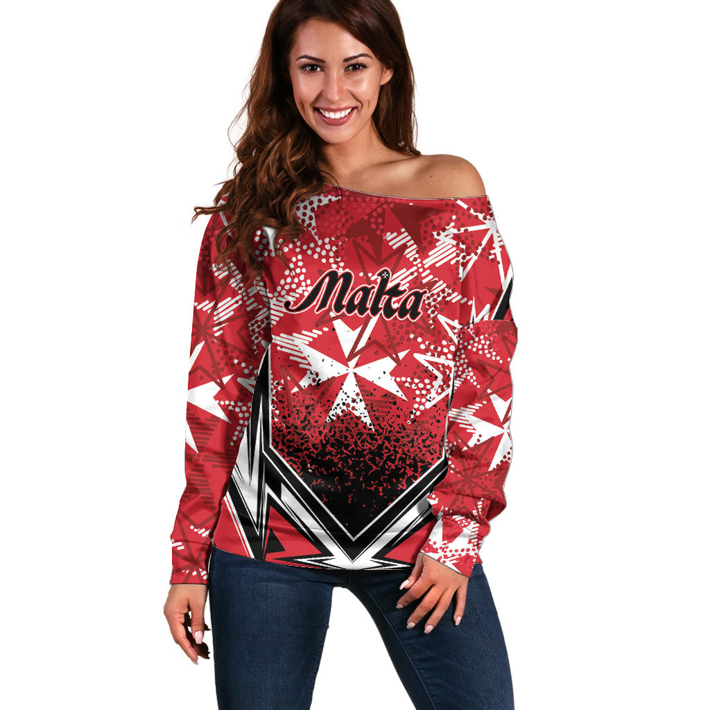 Personalised Repubblika ta Malta Off Shoulder Sweater Dynamic Style