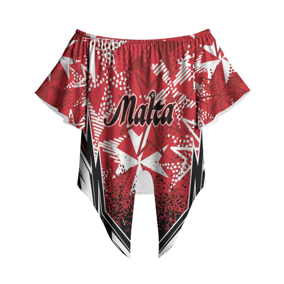 Personalised Repubblika ta Malta Off Shoulder Wrap Waist Top Dynamic Style