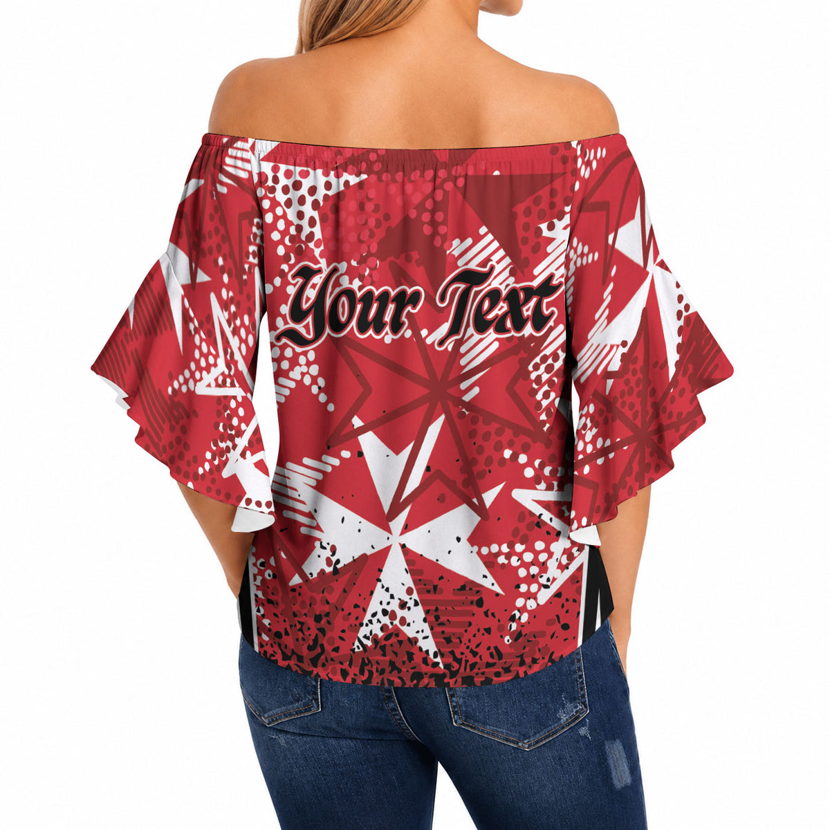 Personalised Repubblika ta Malta Off Shoulder Wrap Waist Top Dynamic Style