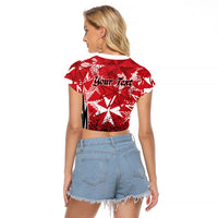 Personalised Repubblika ta Malta Raglan Cropped T Shirt Dynamic Style