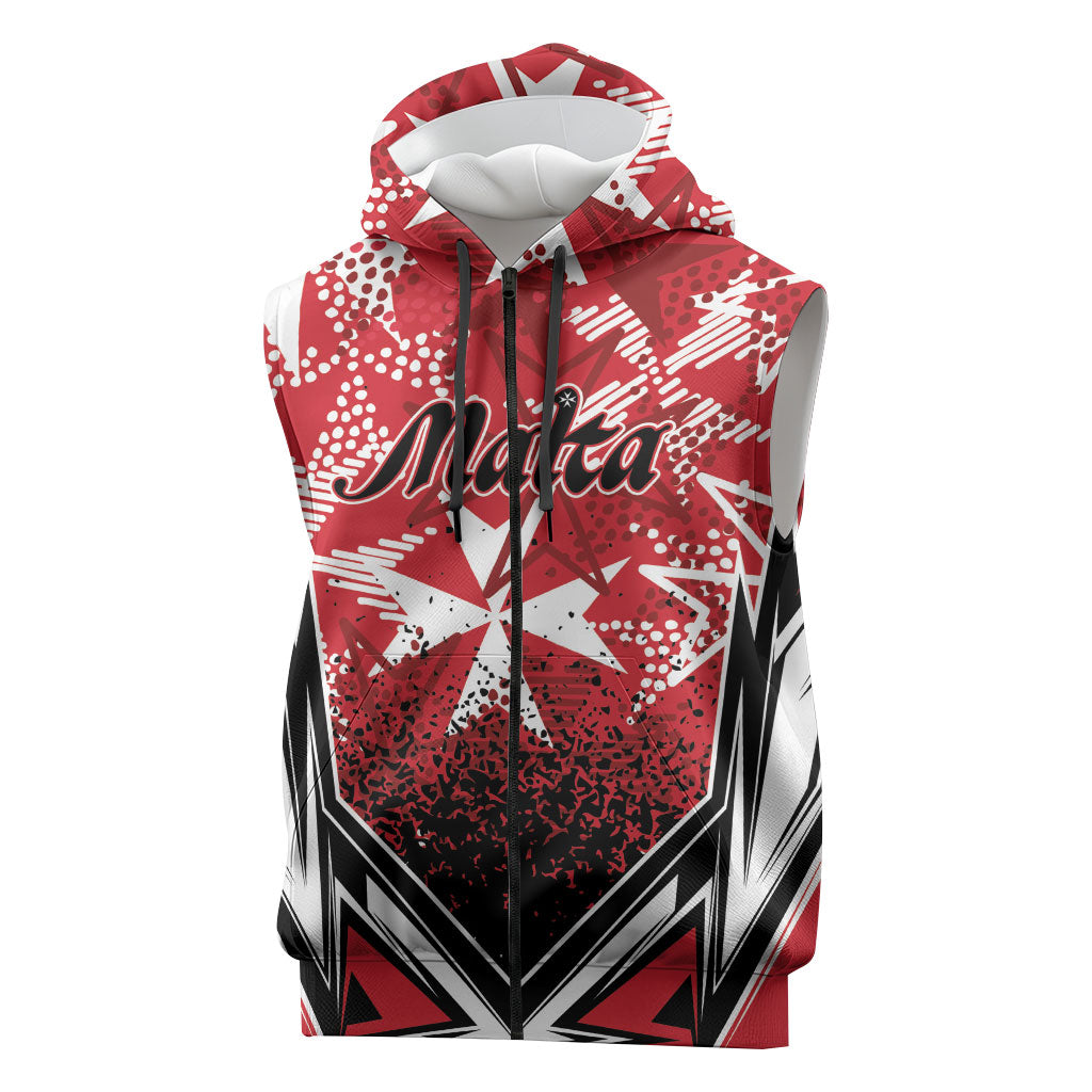 Personalised Repubblika ta Malta Sleeveless Zip Hoodie Dynamic Style