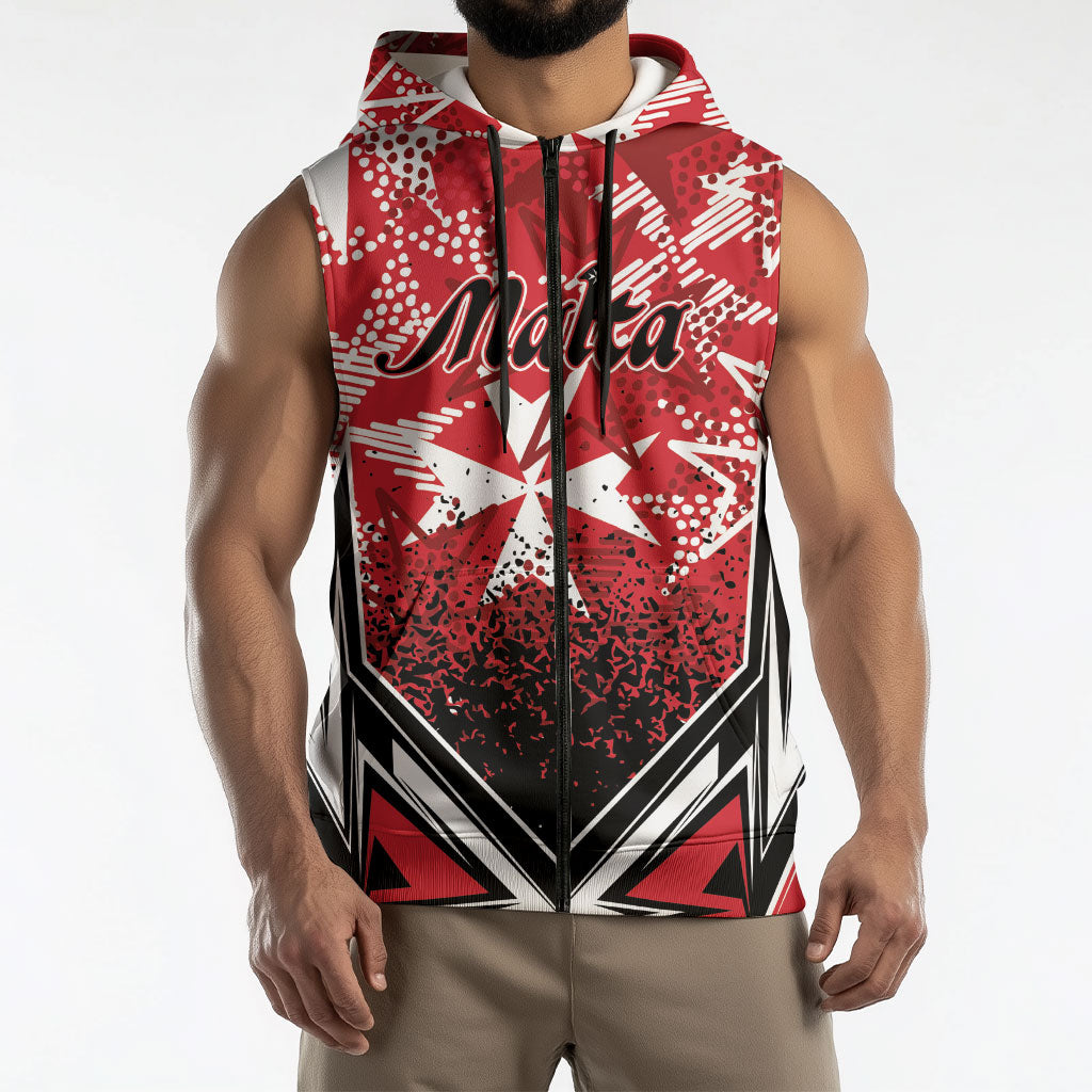 Personalised Repubblika ta Malta Sleeveless Zip Hoodie Dynamic Style