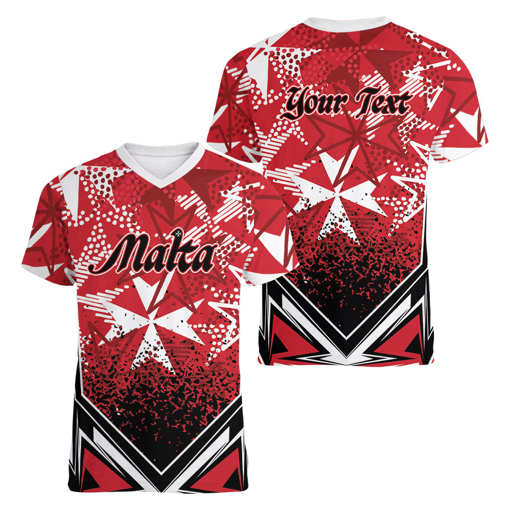 Personalised Repubblika ta Malta Women V-Neck T-Shirt Dynamic Style