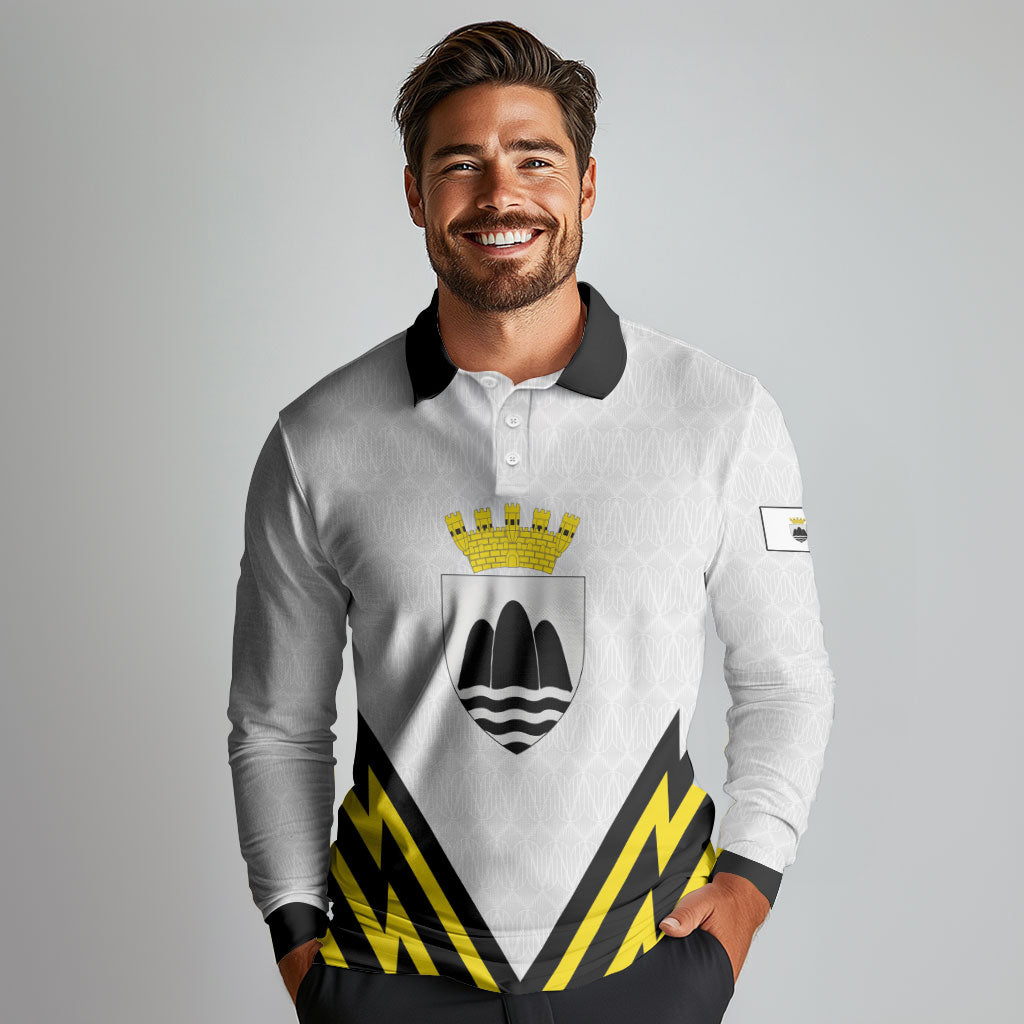 Personalised Malta Gozo Island Long Sleeve Polo Shirt Flag Inspired