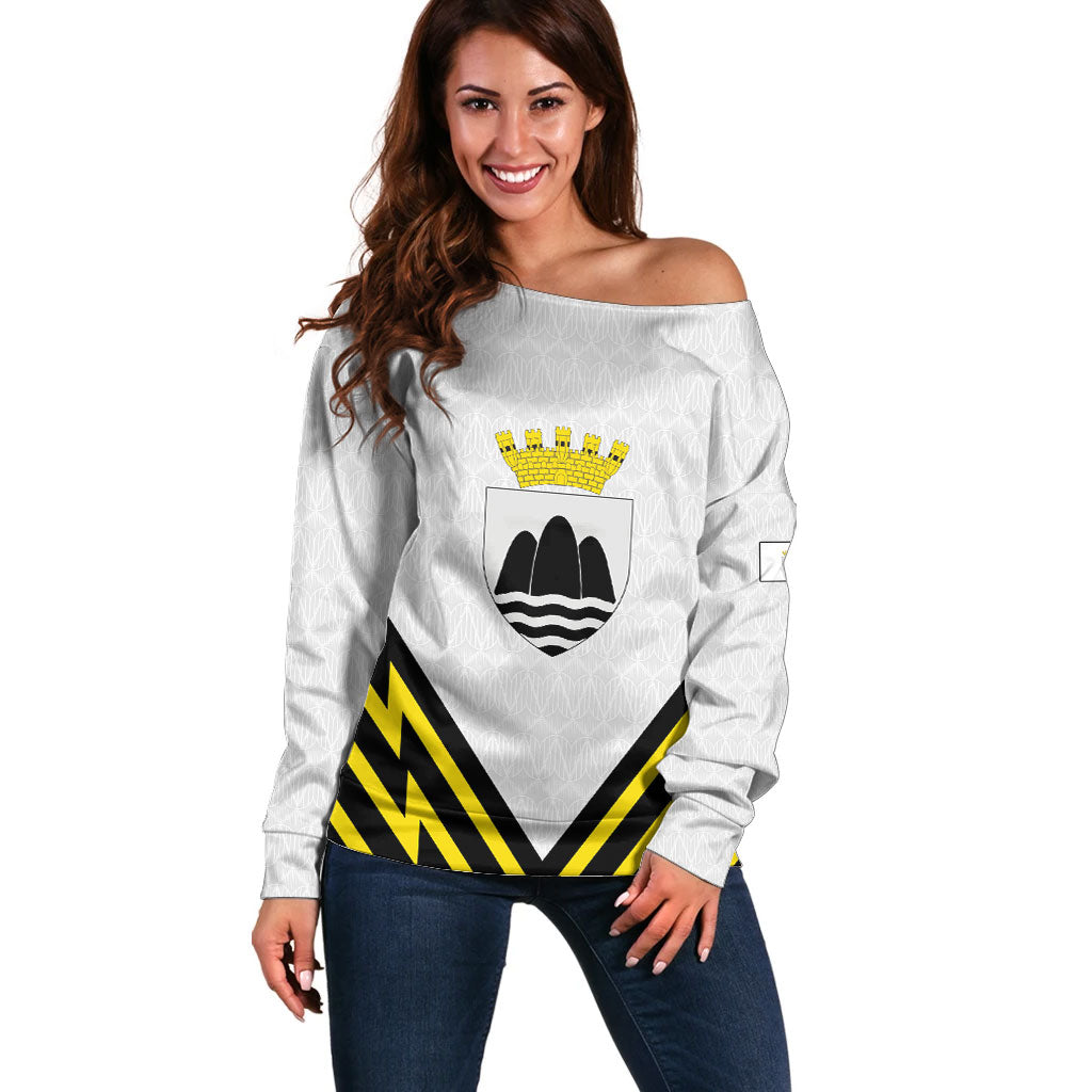 Personalised Malta Gozo Island Off Shoulder Sweater Flag Inspired
