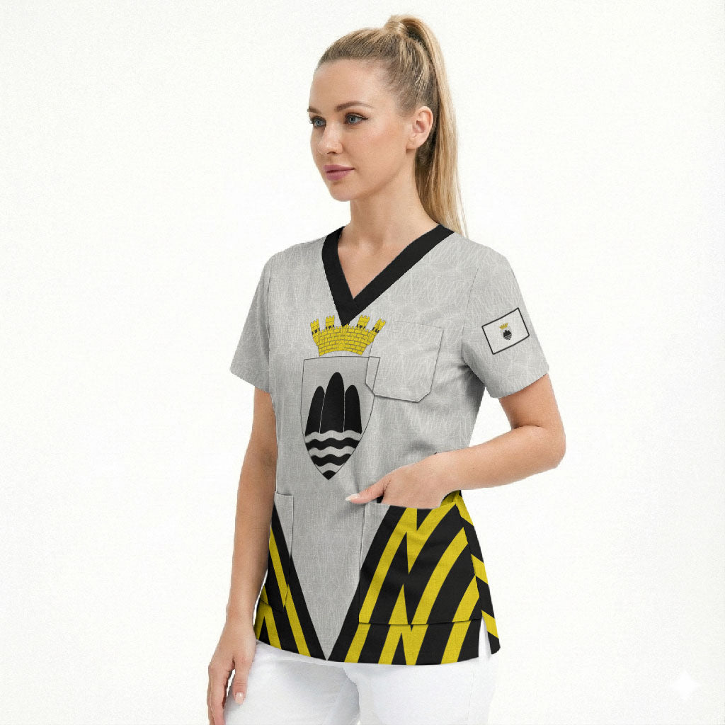 Personalised Malta Gozo Island Scrub Top Flag Inspired