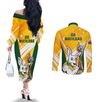 australia-soccer-couples-matching-off-the-shoulder-long-sleeve-dress-and-long-sleeve-button-shirts-matildas-kangaroo-with-world-cup-trophy-2023-yellow-version
