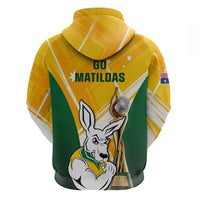 Australia Soccer Hoodie Matildas Kangaroo With World Cup Trophy 2023 Yellow Version - Wonder Print Shop