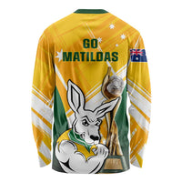 Australia Soccer Long Sleeve Shirt Matildas Kangaroo With World Cup Trophy 2023 Yellow Version LT01