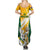 Australia Soccer Summer Maxi Dress Matildas Kangaroo With World Cup Trophy 2023 Yellow Version - Wonder Print Shop