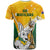 Australia Soccer T Shirt Matildas Kangaroo With World Cup Trophy 2023 Yellow Version - Wonder Print Shop