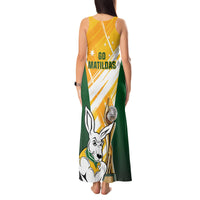Australia Soccer Tank Maxi Dress Matildas Kangaroo With World Cup Trophy 2023 Yellow Version - Wonder Print Shop