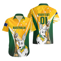 Custom Australia Soccer Hawaiian Shirt Matildas Kangaroo With World Cup Trophy 2023 Yellow Version - Wonder Print Shop