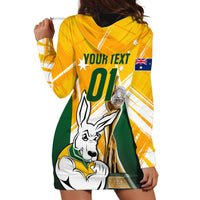 Custom Australia Soccer Hoodie Dress Matildas Kangaroo With World Cup Trophy 2023 Yellow Version - Wonder Print Shop