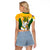 Custom Australia Soccer Raglan Cropped T Shirt Matildas Kangaroo With World Cup Trophy 2023 Yellow Version - Wonder Print Shop