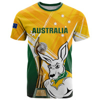 Custom Australia Soccer T Shirt Matildas Kangaroo With World Cup Trophy 2023 Yellow Version - Wonder Print Shop