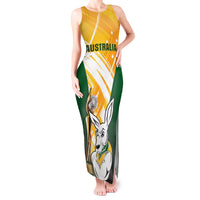 Custom Australia Soccer Tank Maxi Dress Matildas Kangaroo With World Cup Trophy 2023 Yellow Version - Wonder Print Shop