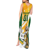 Custom Australia Soccer Tank Maxi Dress Matildas Kangaroo With World Cup Trophy 2023 Yellow Version - Wonder Print Shop